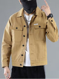 Denim Jacket Men's Spring And Autumn Korean Version Of The Loose Tide Branded Baggy Jacket Large-Size Yellow Denim