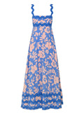 Toloer Southeast Asia New Small Flower Wave Sling Skirt High-End Temperament A-Line