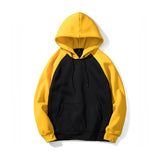 Brand Streetwear Patchwork Hoodie Men Hip Hop Hooded Solid Slim Fit Casual Hoody Male Hoodies