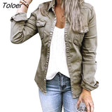 Jacket With Fur Black Jean Jacket Denim Jacket Mid Length Denim Shirt Coat Fashion New Slimming Solid Women Crop