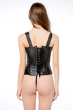 Leather Sexy Gothic Corset and Panty Plus Size Lingerie