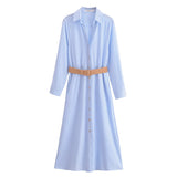 Summer Belt-Lined Commuter Style Dress 8372088-Outfit