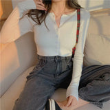 Korean Fashion Solid Color Knitted Cardigan Women Sweaters Oversize Autumn Harajuku Long Sleeve Button Jumper