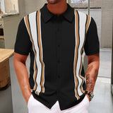 Men's New Summer Knitted Shirt Colling Commercial POLO Shirt Men's