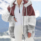 2025 Autumn And Winter Warm Plush Bulbla Chain Pocket Hooded Loose Coat