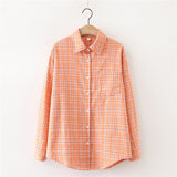 Style Plaid Shirts Women 2021 New Loose Design Blouse Lady Long Sleeve Blouses Cotton Casual Shirt Women Tops