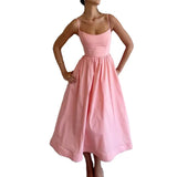 New Female Temperament Commuting Sexy Low-Chests To Close The Waist Sling Dress