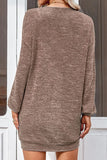 Button Down Dropped Shoulder V-Neck