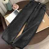 Flared Jeans Women Ripped Holes Jeans Hollow Out High Waist Zipper Pants Ladies Denim Blue Black Trousers Wide Leg