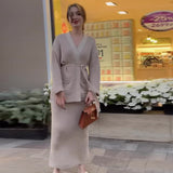 Autumn New Women's Pure Color Temperament With A Stylish Dress