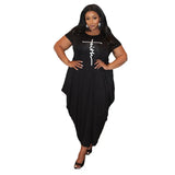 Dresses Summer 2021 Plus Size 5xl Wholesale Solid Casual Pockets Bodycon Super Stretchy Streetwear Maxi Dress