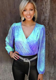 Fashion Tie Dyed V-Neck Long Sleeve