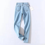Skinny Four Buttons High Waist Pencil Jeans Women Slim Fit Stretch Denim Pants Full Length Denim Tight Trousers-Outfit
