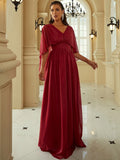 Sleeve V-Neck Formal