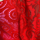 Formal Lace Patch V-Neck Puff Sleeve Midi