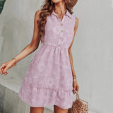 Fashion Jacquard Sleeveless Solid Color