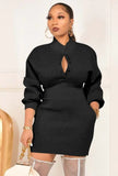 Formal Turtleneck High Waist Mini Bodycon