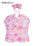 Sexy Summer Clothes For Women Sleeveless Slim Print Colorblock Patchwork Floral Tank Tops Women's Fashion New