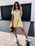 Dress Women 2021 Beach Ruffle Vestidos De Mujer Casual Midi Dress Pink A Line Mini Elegant Dress Y2k Robe Femme