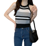 Knitted Small Sling Vest Fashion Summer Wearing Sleeveless Net Red Explosive Sweet And Sexy Waist