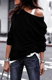 Women's Pullover Sweatshirt Heart Printed Long Sleeve One Shoulder Tops Autumn Winter Sweat Shirts Woman Casual