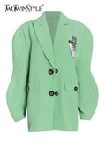 Asymmetrical Individuality Blazer For Women Notched Long Sleeve Single Breasted Blazers Female 2022 Spring