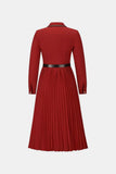 Belted Button Down Pleated