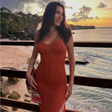 New Sexy Babes Body-In-Exa-Covered Vacation Sling Women's Knitted Open-Back Dress