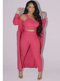 Sexy Vest And Long Slevee Coat And Pant 3 Piece