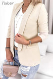 Casual Fashion Lapel Coat Long Sleeve Elegant Temperament Korean Style Office Blazers Tops Spring Autumn Solid