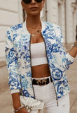 Print Zipper Long Sleeve