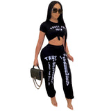 Sexy Pirnt Crop Top And Pant Two Piece