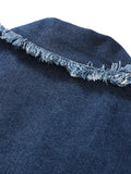 Women's Denim Trench Coat Patchwork Zipper Burrs Edge Long Sleeve Lapel Straight Windbreak 2024 Summer New Fashion 29L5181-Outfit