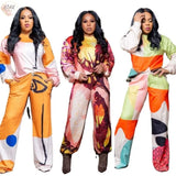 for Women 2021 Sweatsuits Two Piece Outfits Loose Sweatshirts Flared Pants Spring Fall Clothes Wholesale