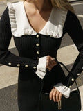 Dress Knitted Dress Autumn And Winter New Sweater Dress 2025 Vintage Lady French