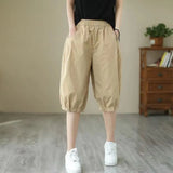 Thin Casual Loose Large-Size Shorts Women High-Waisted Five-Legged Broad-Legged Loose Waist Harlan