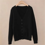 cardigan women spring plus size Solid color long sleeve short sweater coat female single-breasted casual tops jackets