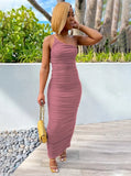 One Shoulder Pleated Long Party