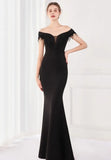 Fringe Tassels Off Shoulder Formal Mermaid Evening