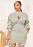 Formal Turtleneck High Waist Mini Bodycon