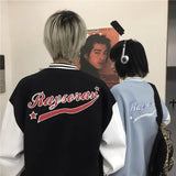 Jacket Women Casual Letter Print Oversized Men's Jacket Hip Hop Couples Loose Varsity Jackets Harajuku Bomber