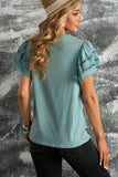 Neck Puff Sleeve Tee