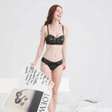 Bra Thin Lingerie Set On A Sexy Lace Bra Summer Breast Gathering Girl Bra