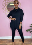 Casual Turtleneck Loose Shirt and Tight Pants 2PC Basic