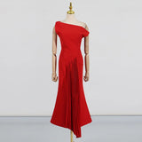 Temperament Famous Wind Dress Woman 2025 Spring New Fold Design Feeling Slim Thin White Evening