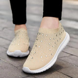 Sneakers Women Summer Sneakers Rhinestone Walking Shoes Ladies Casual Slip-on Loafers Female Diamond Zapatilias Mujer