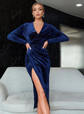 Formal Velvet Wrap Irregular Evening