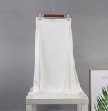 Elegant Satin Side Zipper Solid Skirts Women Casual High-Waist Silk Skirt Chic Mid-Calf Length A-Line Skirt for