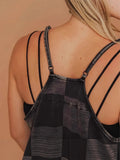 Women's Check-Print Leisure Large Pocket Jumpsuit Wish Loose