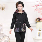Female Windbreakers Spring Autumn Jacket New Loose Plus Size Long-sleeved Printed Hooded Outerwear Women Basic